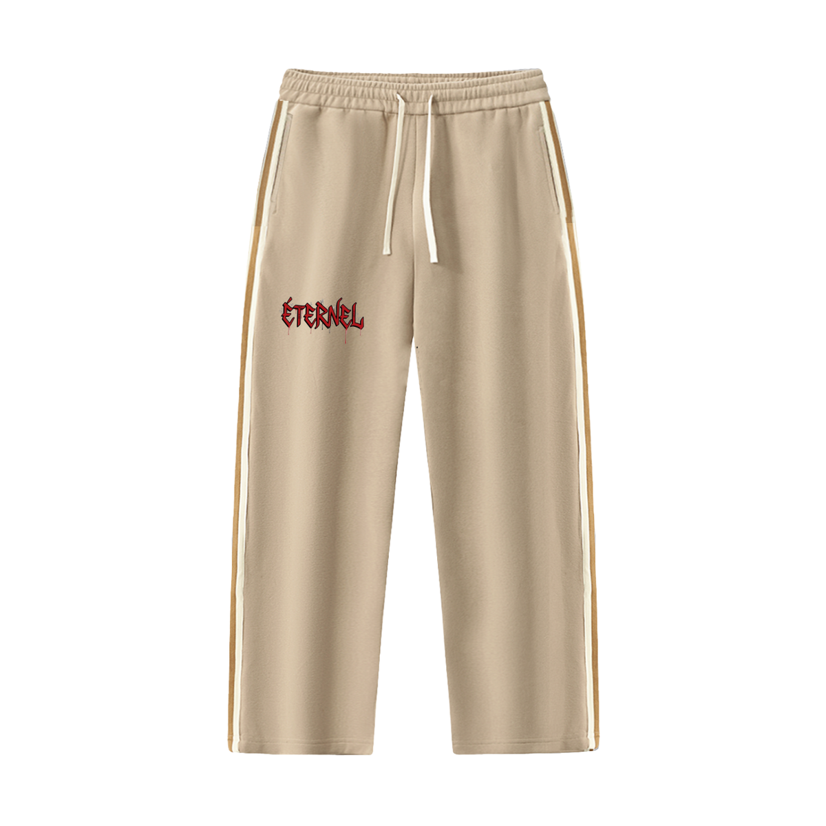 Contrast Side-Stripe Straight-Leg  Pants