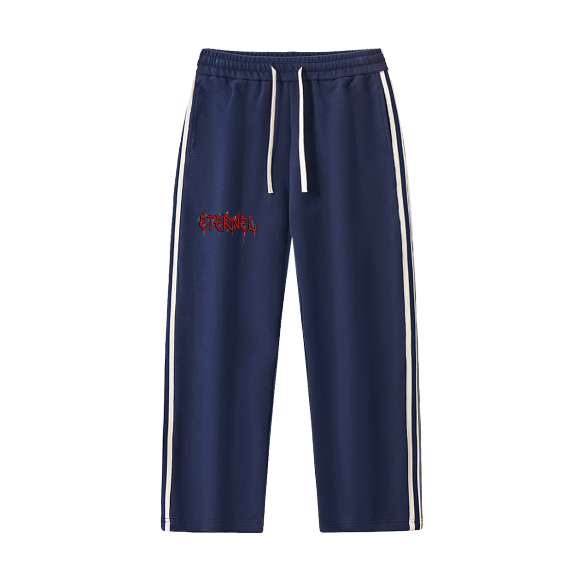 Contrast Side-Stripe Straight-Leg  Pants